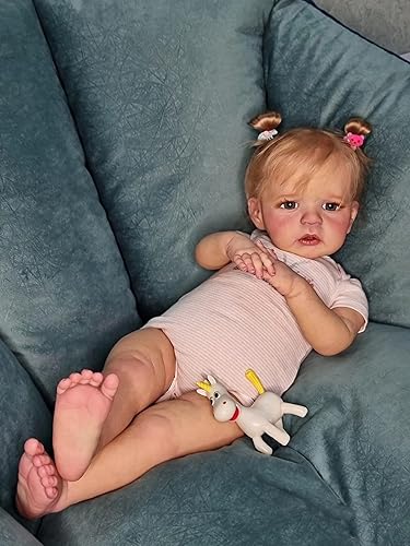 RXDOLL Muñecas Reborn de 24 pulgadas para niña con cuerpo suave y pesado, muñecas de bebé Reborn realistas de aspecto real, ojos abiertos, muñeca de