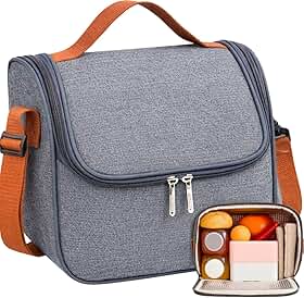 Bolsa Térmica Lancheira Com Alça Transversal Removível Para Marmitas e Lanches - Porta Refeições Moderno e Compacto de Trabalho Passeios e Academia Fitness
