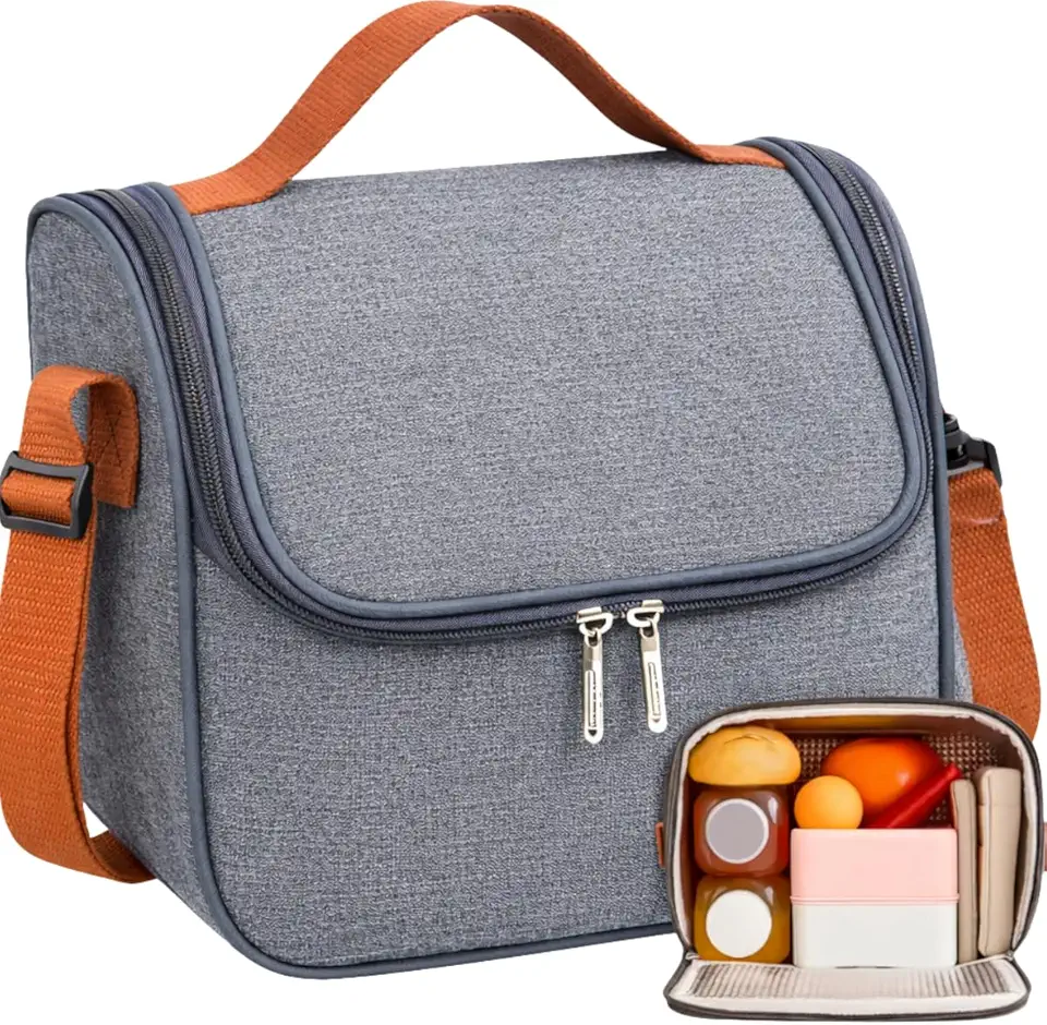 Bolsa Térmica Lancheira Com Alça Transversal Removível Para Marmitas e Lanches - Porta Refeições Moderno e Compacto de Trabalho Passeios e Academia Fitness