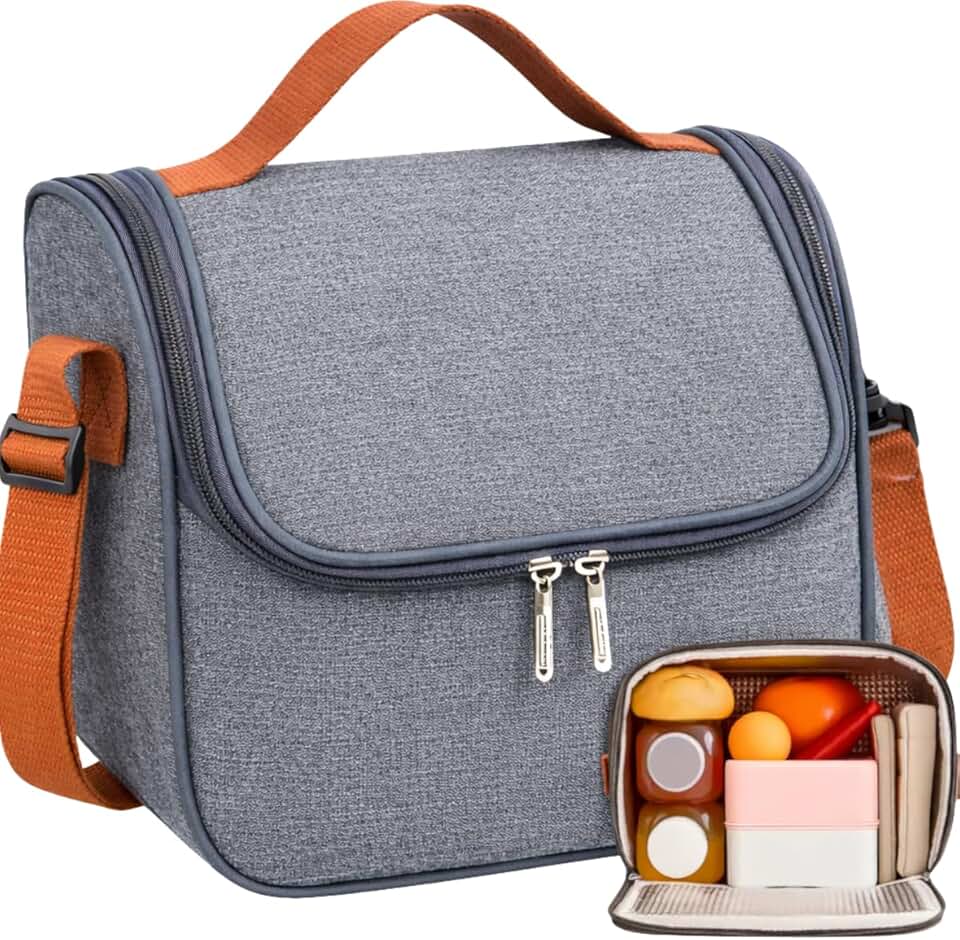 Bolsa Térmica Lancheira Com Alça Transversal Removível Para Marmitas e Lanches - Porta Refeições Moderno e Compacto de Trabalho Passeios e Academia Fitness
