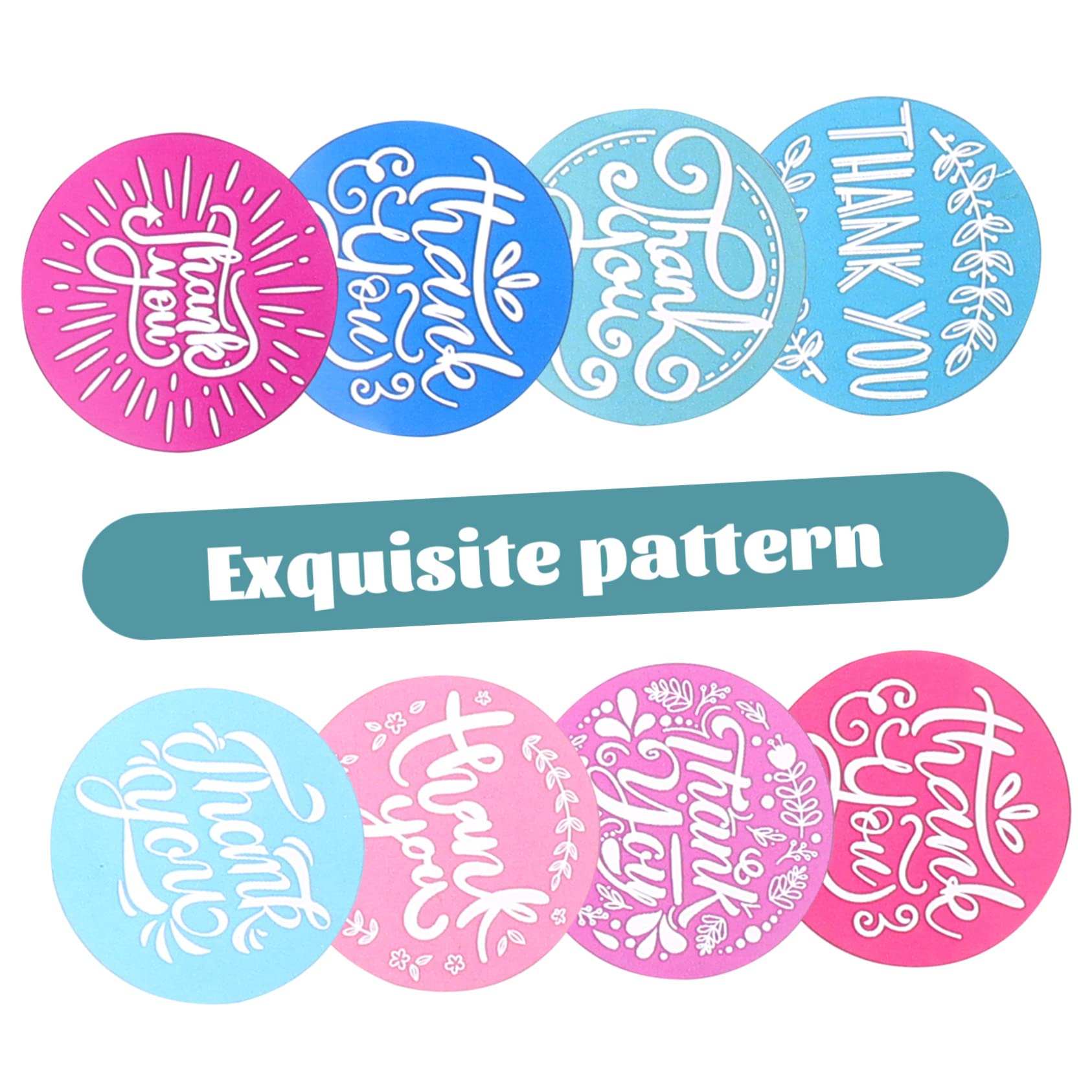 SHINEOFI 5rotoli Etichette Adesive Ringraziamento Per Confezioni Stickers Decorativi Per Chiusura Buste Feste e Occasione Speciali Confezione
