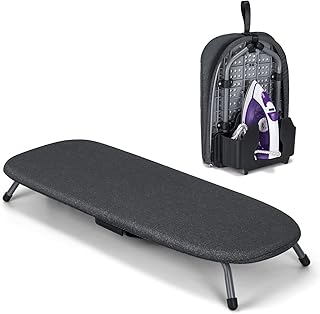 Duwee Foldable Ironing Board 12''x32'' with Iron Holder, Small Folding Iron Board, Portable and Easy to Store, Space Saving
