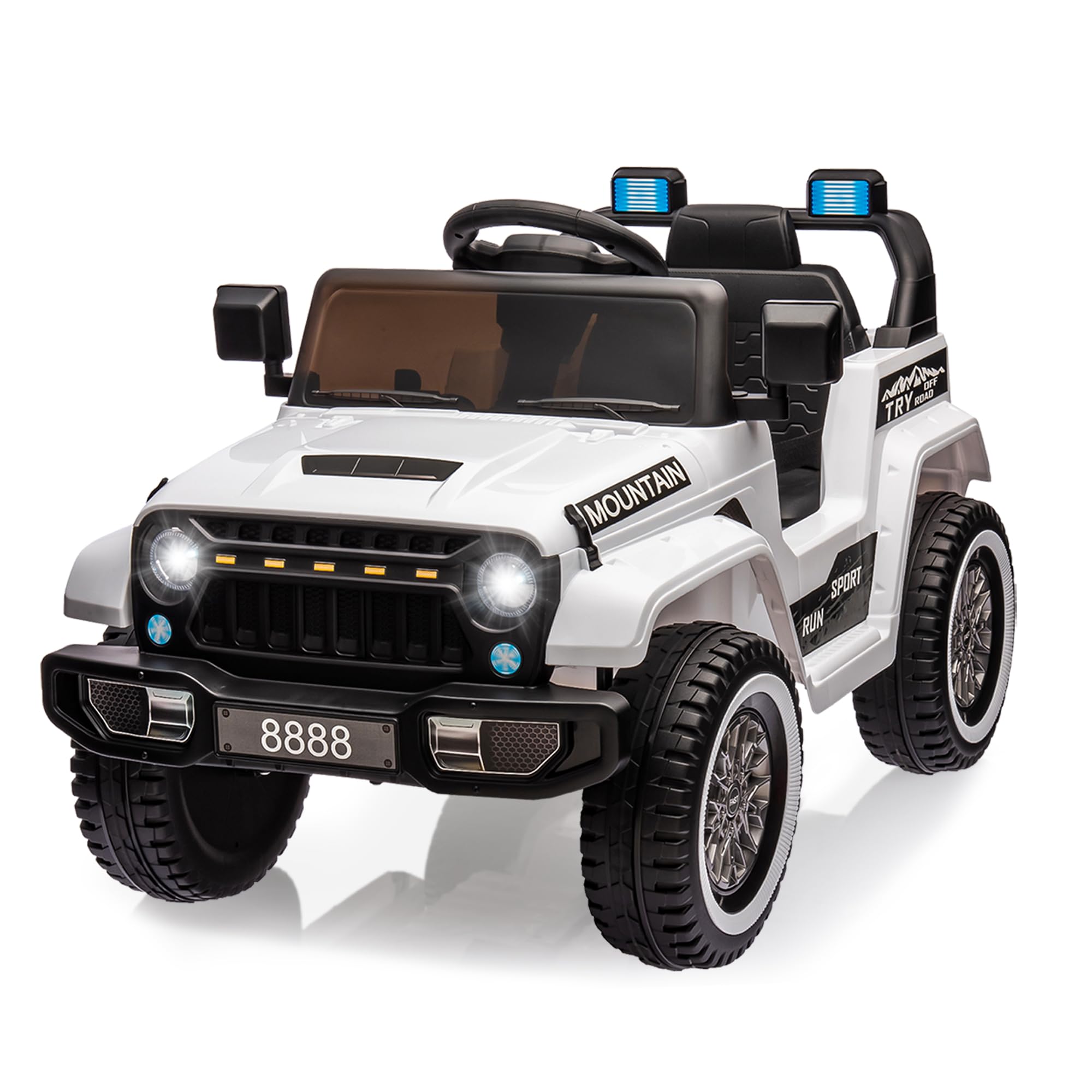 12V Kids Ride on Truck Car, Battery Powered Electric Vehicle Toy for Children Toddlers with Parent Remote Control, 3 Speed Modes, Spring Suspension, LED Lights & Music Player Function