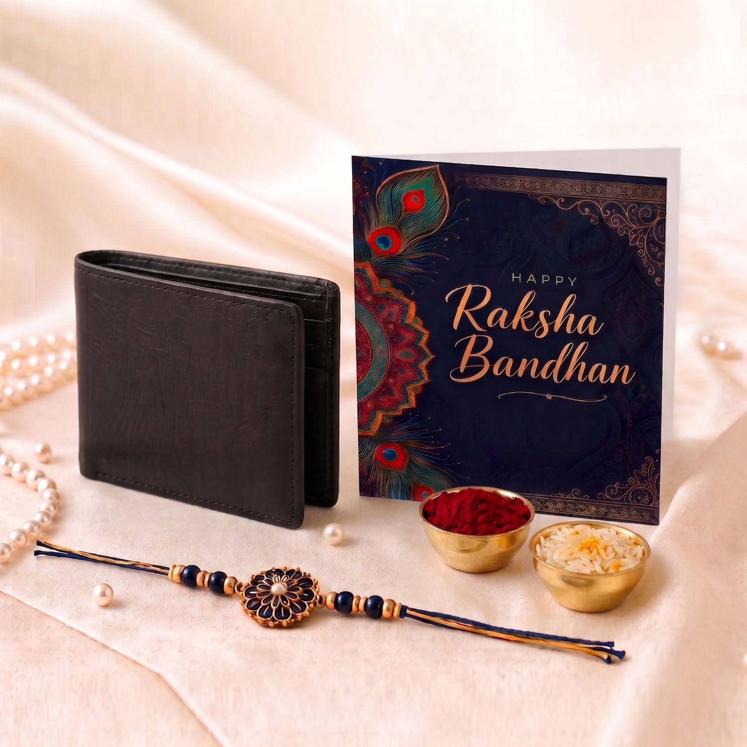 Rakhi Gift Hamper for Brother – Premium Leather Wallet with Designer Rakhi, Raksha Bandhan Greeting Card, Roli Chawal Set, Festive Gift Combo for Brother, Bhai, Bhaiya, Bro, Cousin, Sibing Ideal For Festive Eve-image-36