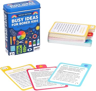 Petit Collage Busy Ideas for Bored Kids- Artist Edition - Includes 50 Ideas to Cure Boredom - Imagination, Curiosity, and Technical Activities - Great for Kids 4+