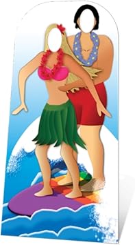 SC133 Surfer Couple Stand in Cardboard Cutout Standup