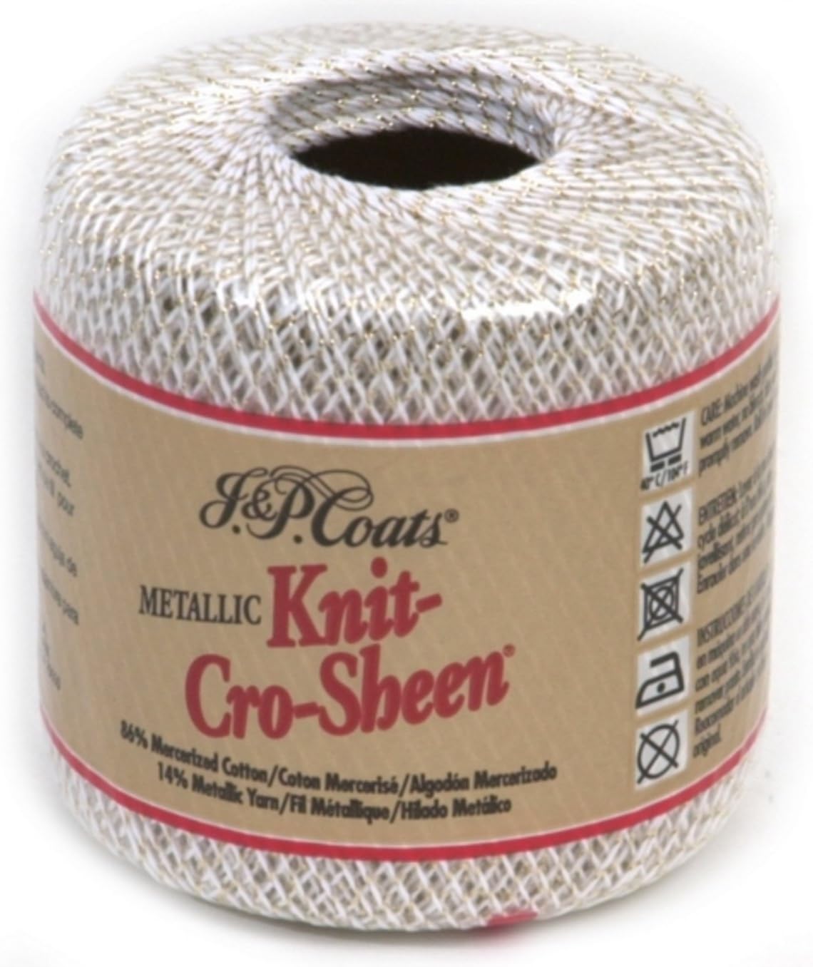 Knit-Cro-Sheen White & Gold