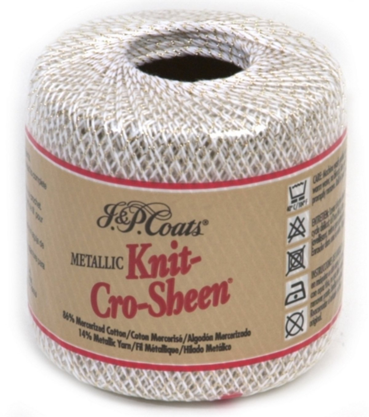 Knit-Cro-Sheen White & Gold