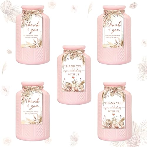 100 etiquetas de regalo de agradecimiento de hierba de las pampas, etiquetas de agradecimiento de hojas de palma secas bohemias, etiquetas de regalo