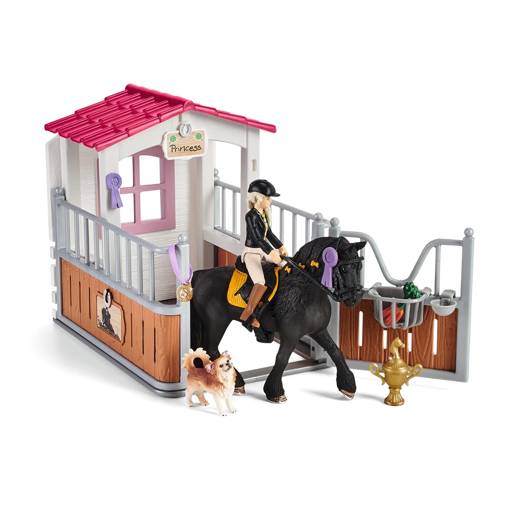 SCHLEICH 42437 Horse Club Pferdebox mit Horse Club Tori & Princess & 42438 Horse Club Waschplatz mit Horse Club Emily & Luna