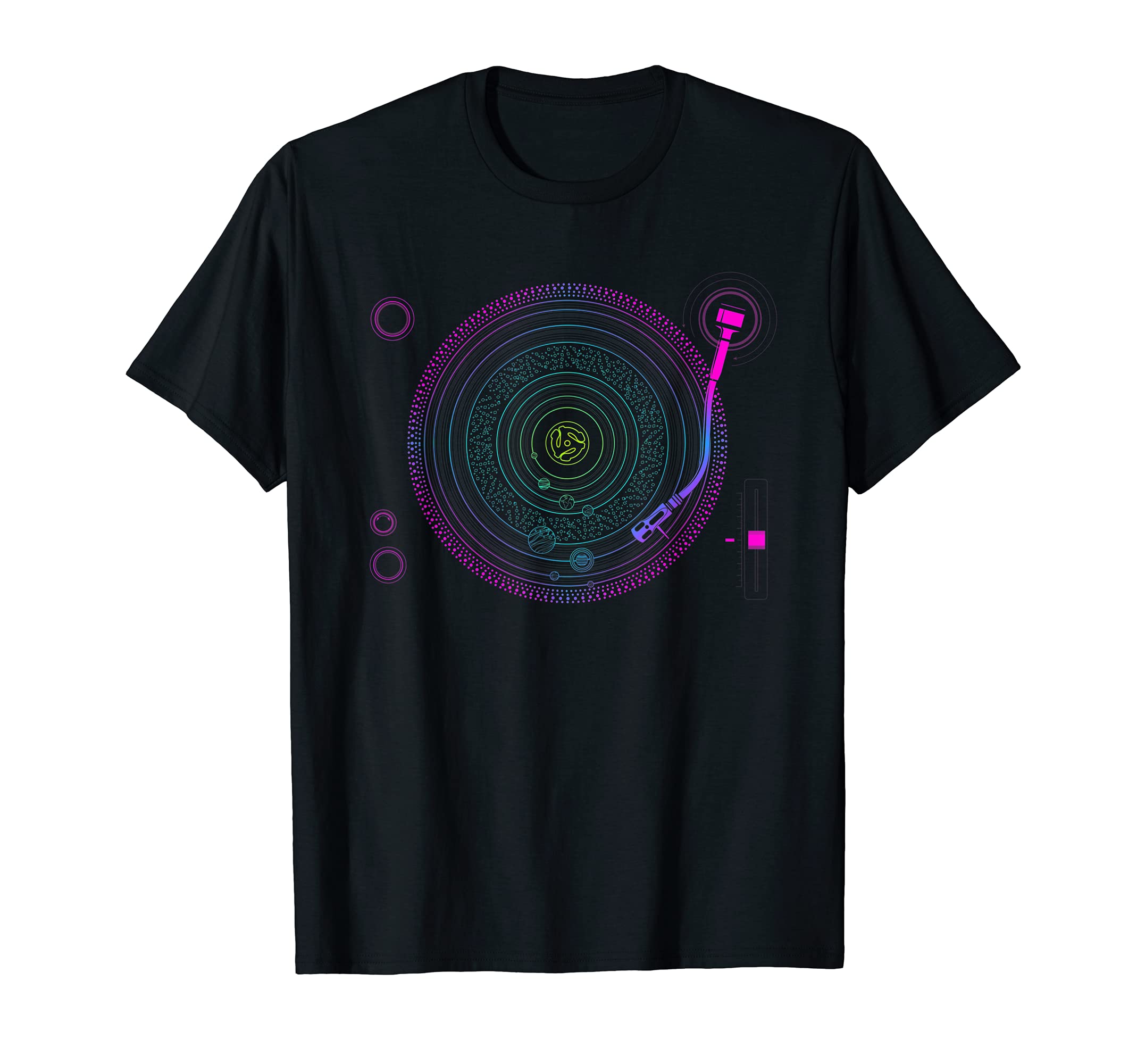 Space DJ Design - Solar System Turntable EDM T-ShirtOEKO-TEX STANDARD 100