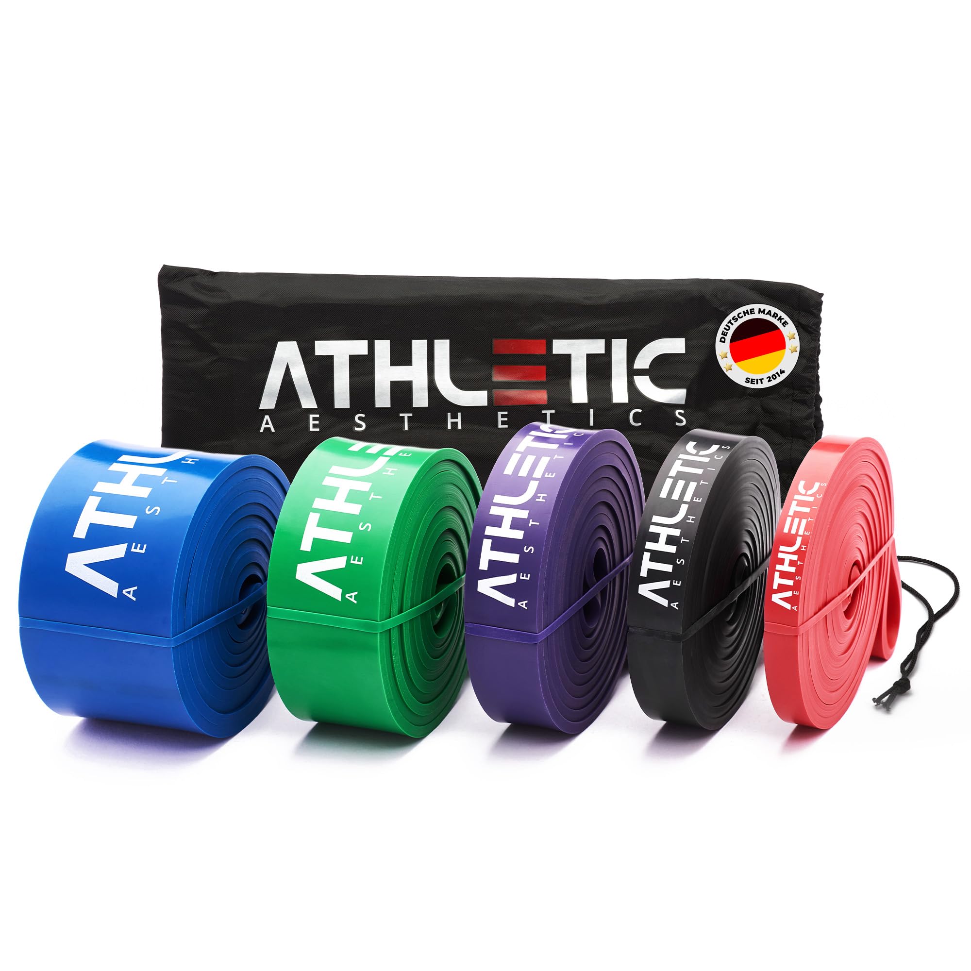 ATHLETIC AESTHETICS Premium Resistance Bands - Widerstandsbänder - Fitnessbänder Set für Ganzkörpertraining + PDF Guide