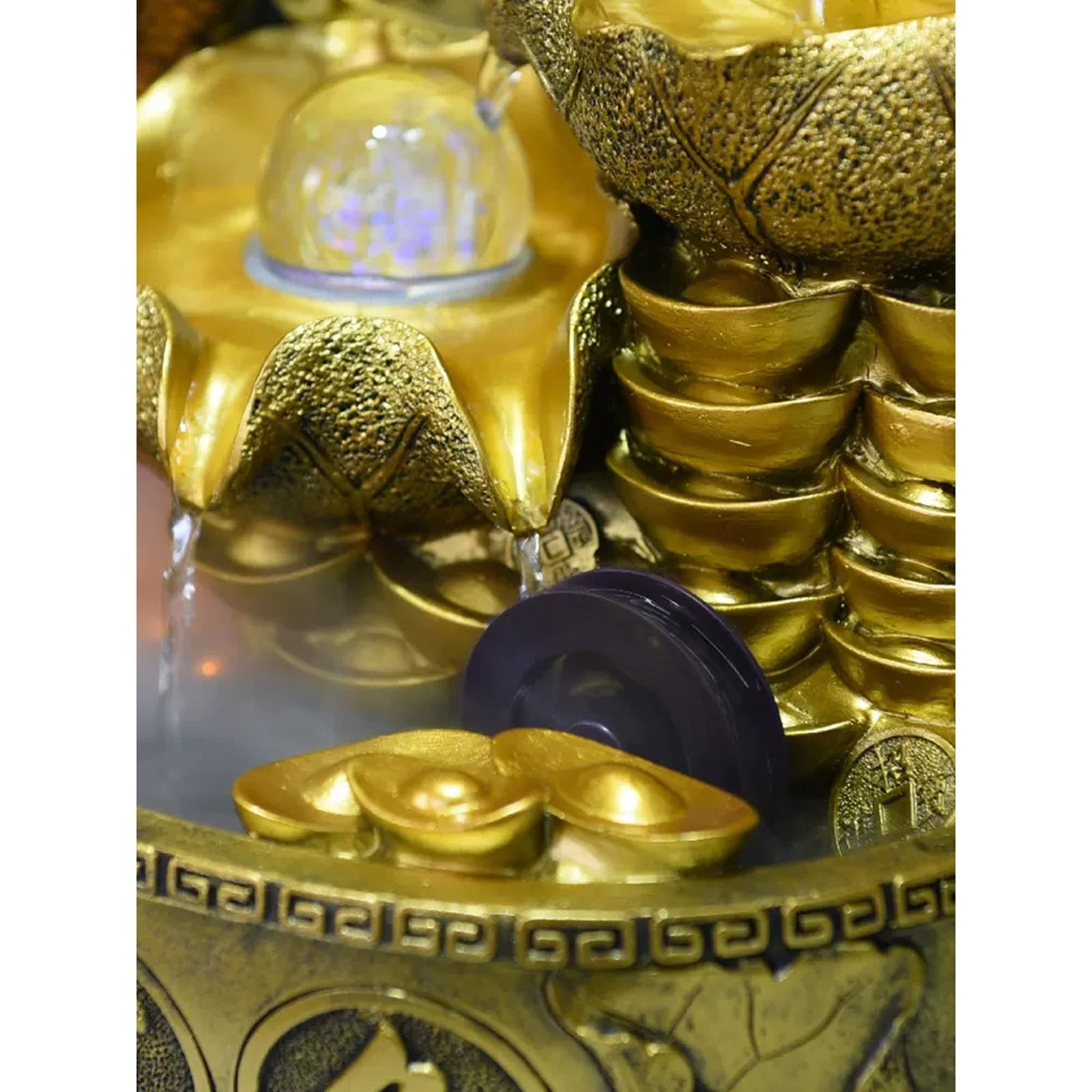 Tischbrunnen mit Wasserpumpe, Feng Shui-Dekoration für Büro und Zuhause, Glücksbringer, dekorativer Wasserfall für Zen-Meditation