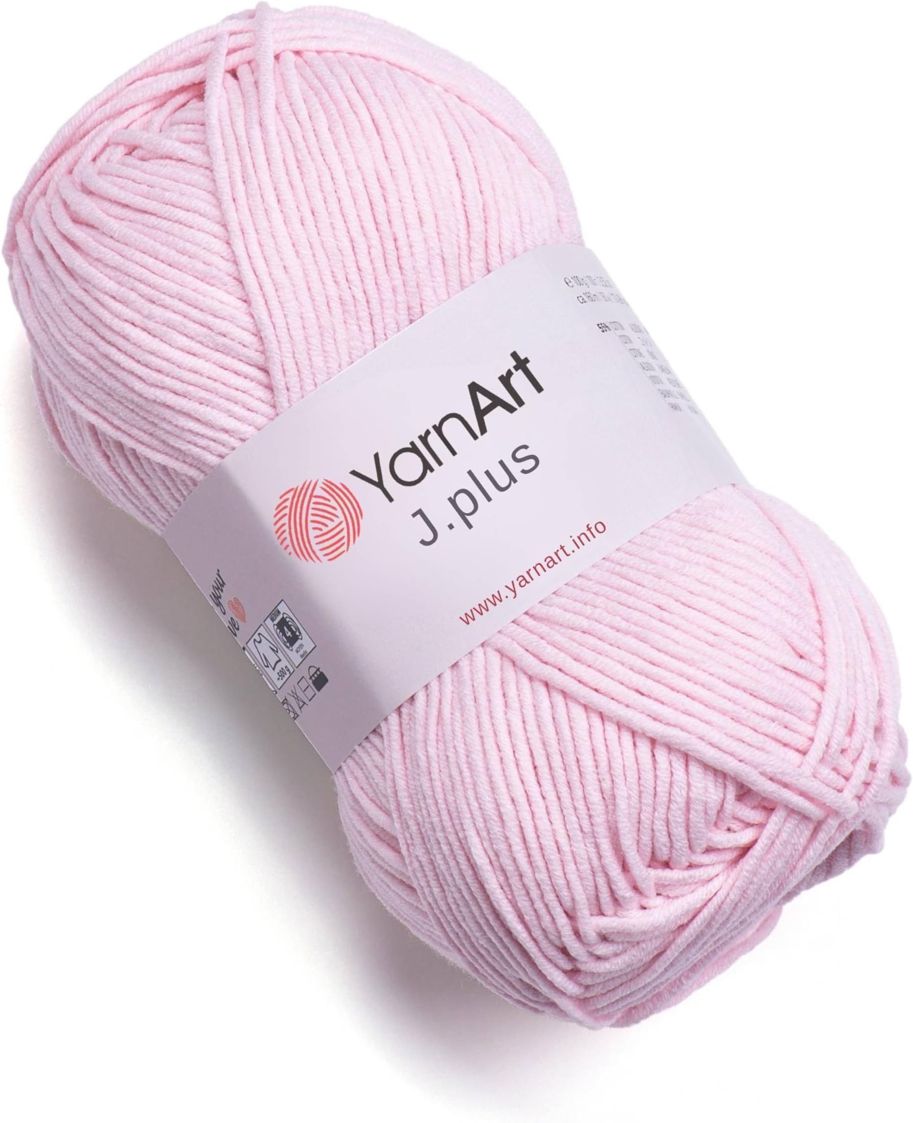 J. Plus Soft Cotton Blend Yarn – 100g (3.5oz) 160m (174yds), 55% Cotton 45% Acrylic – Worsted Weight #4 – Ideal for Amigurumi, Baby Projects, Knitting & Crochet – Durable & Smooth (18)