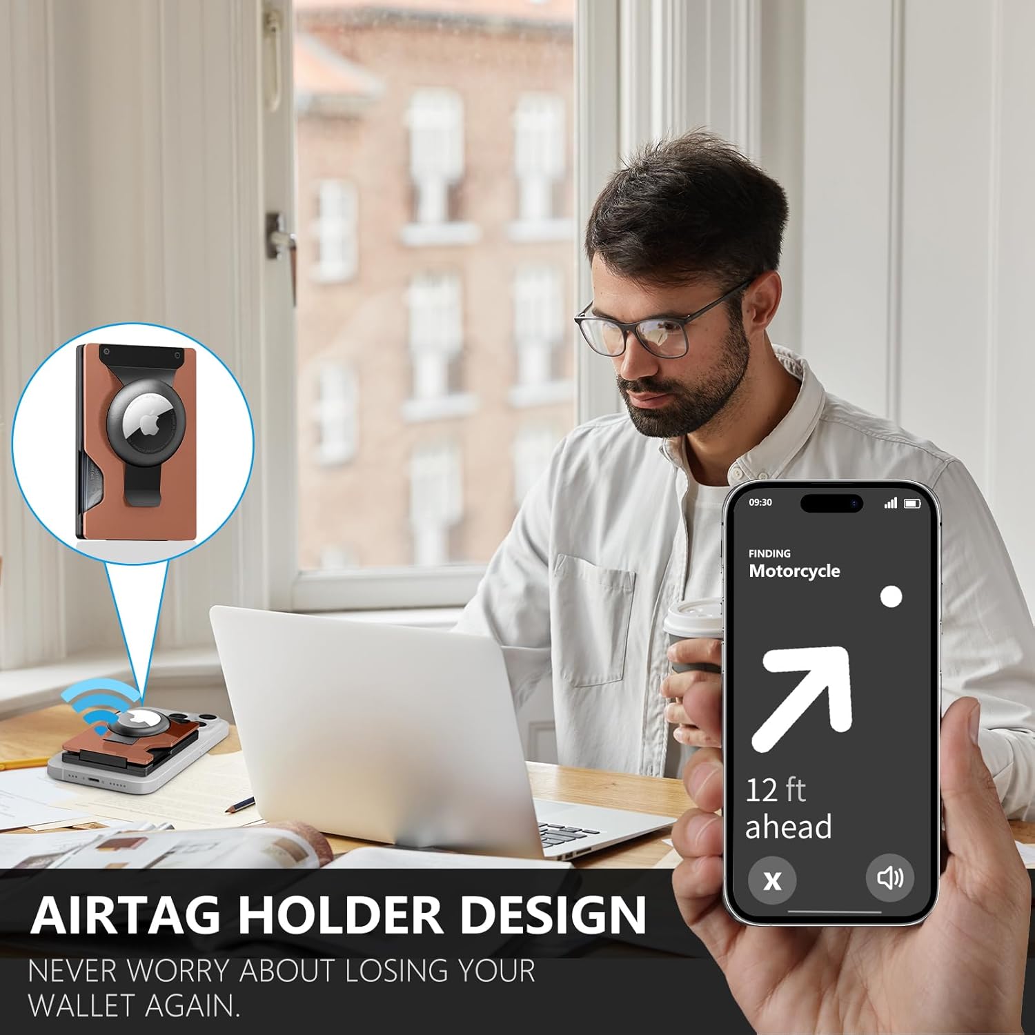 Magnetic Phone Wallet with Apple MagSafe - Metal Card Holder with AirTag Holder, RFID Blocking & Money Clip Mag Safe Wallet for iPhone 16 15 14 13 12 Pro Max/Pro/Plus/Mini - Image 2