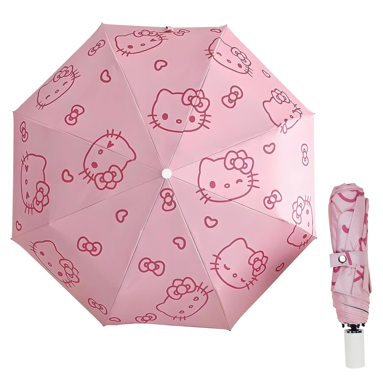 Automatic Umbrella for Women Kids Girls Compact Travel Rain Sun Uv Protection Portable Foldable