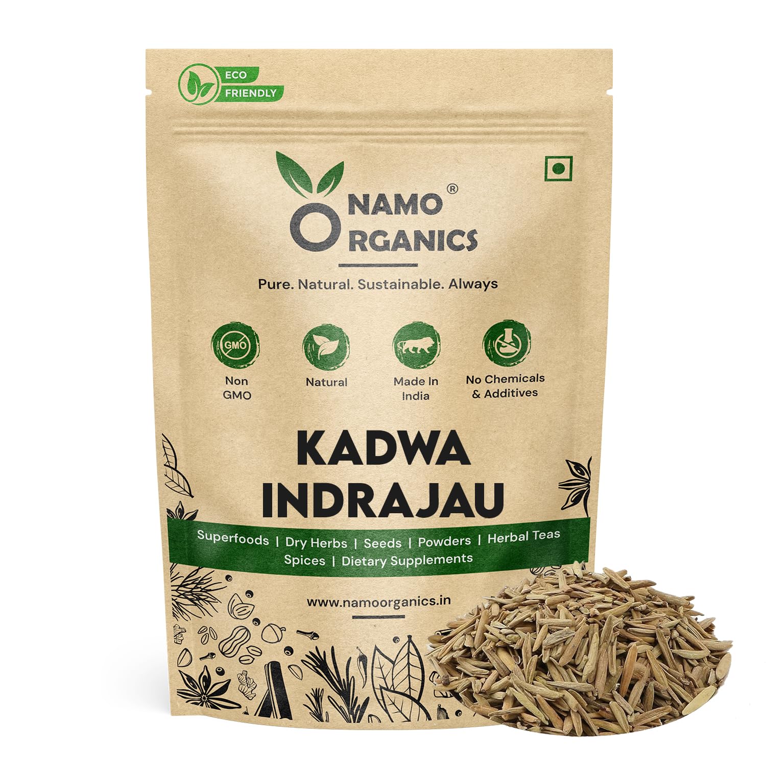 Namo Organics - Indrajau Kadwa | Indra jau - Holarrhena Pubescens 400 gm