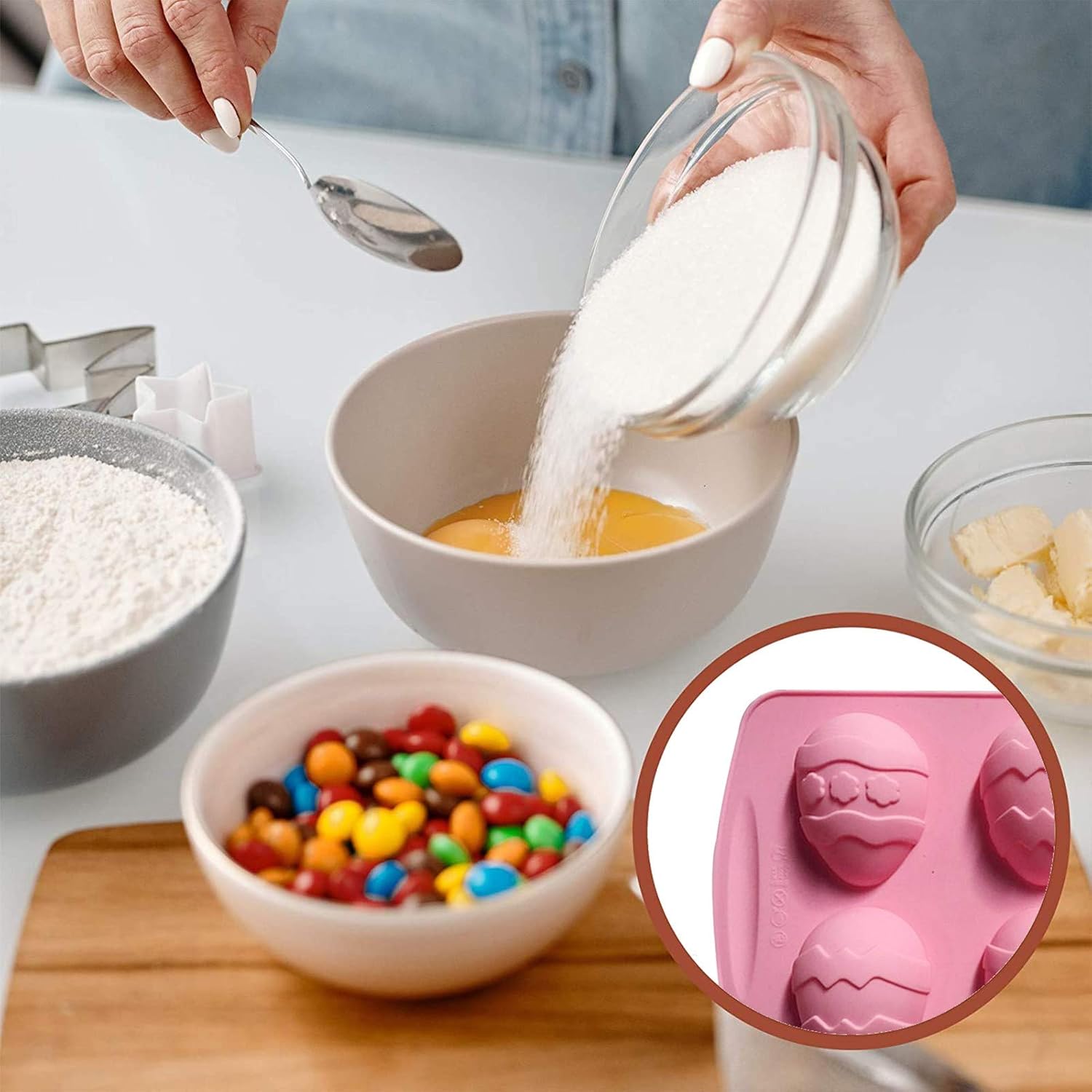 1/2/3/4PC Easter Egg Silicone Molds for Chocolate, Biscuit, Cake, 6 Holes Half Sphere Mold, Easily Moulded Silicone Baking Mold Candy Chocolate Jelly Fondant Making Tools : Home & Kitchen