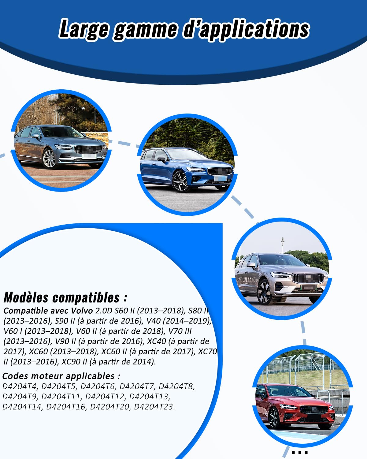Outil de Calage Distribution Moteur Compatible avec Volvo S60 S80 S90 V40 V60 V70 V90 XC40 XC60 XC70 XC90 2.0D D4204T, Kit de Maintien de poulie de Vilebrequin remplaçant Le 9997495