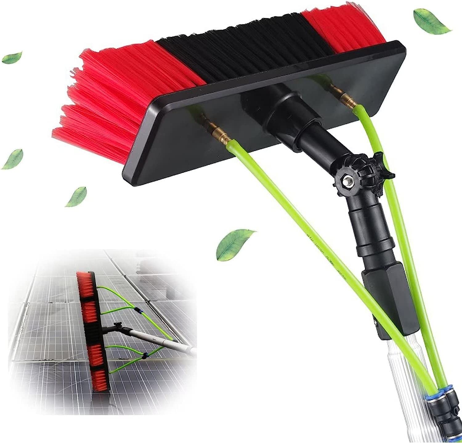 Aioneer Cleaning Brush 5-12M Window Cleaning Pole, Window Cleaner Kit, Water/Hose Fed Pole, Window Cleaning Brush Equipment, Cleaning Photovoltaic And Solar Panels 5M Rod 30Cm Br-30cm Brush -12m pole