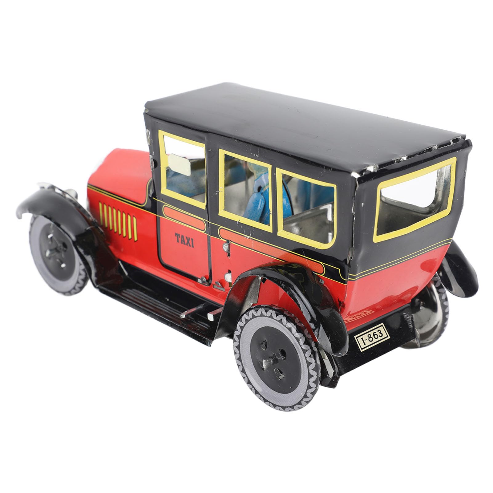 VGEBY Vintage-Spielzeugauto Zum Aufziehen, Rotes Uhrwerk, Robustes Spielzeugauto aus Weißblech für Party, Geburtstag