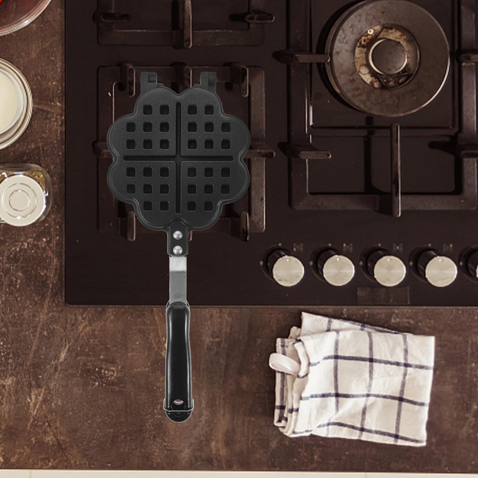 BESPORTBLE Macchina per Waffle Antiaderente Doppia Faccia Stampo per Torta e Waffle Resistente al Calore Utensile da Cucina Lavabile per Preparazioni Casalinghe di Pane e Dolci