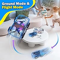 Vista 8 de Coche Dron RC Mini Dron RC y Auto Volador, Cuadricóptero de Control Remoto con Una Tecla de Despegue/Aterrizaje, Luces LED, Drones de Juguete