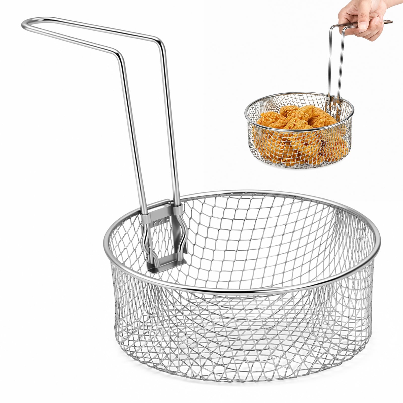 MHreends Stainless Steel Chip Basket, Multipurpose Deep Frying Basket