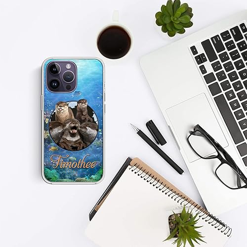 Miniatura 6 de Funda protectora transparente personalizada con tu nombre para amantes de la nutria, compatible con iPhone 15, 14, 13, 12, 11, X, XS, Xr, 8, 7, 6s,