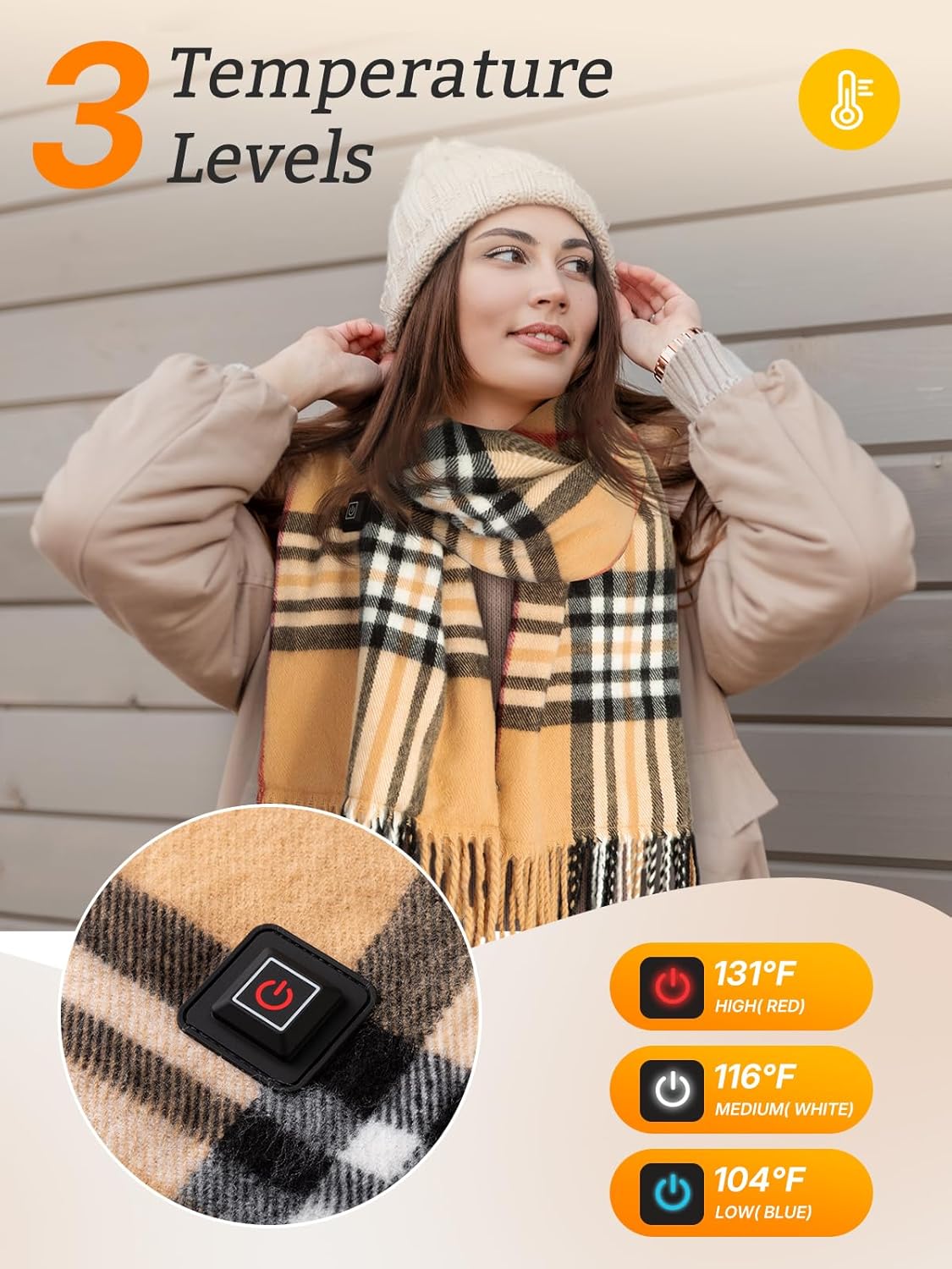 Eventek Heated Scarf for Women/Men, Electric Heating Scarf with 5500mAh Battery, Up to 8 Hours of Warmth Heater for Winter - Image 2