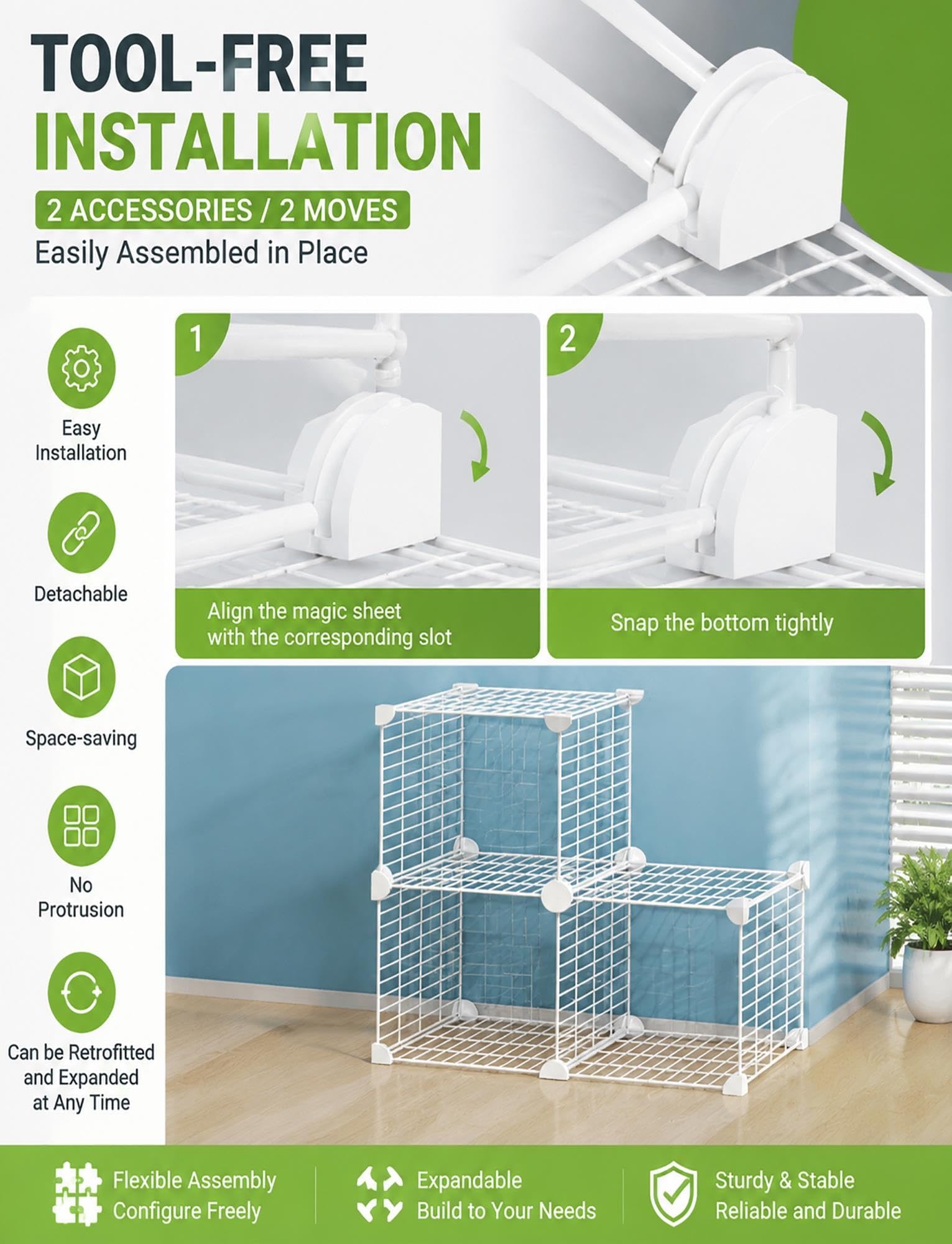 Genérico Pack 7 Cestas Organizadoras Congelador, Cestos de Alambre | For clasificación de alimentos en gabinete de despensa y refrigerador vertical(16.5x18.3x8.5in(420x465x215mm))