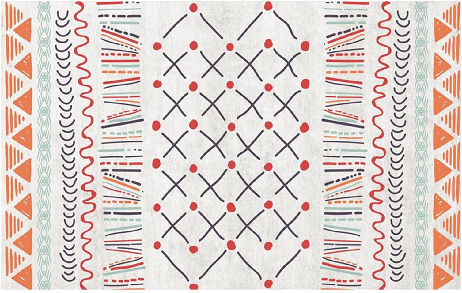 Boho Area Rug Tufted Geometric Design Farmhouse Hallway Large Rugs Abstract Non-Slip Washable Woven Tribal Doormat for Kitchen Living Room Bedroom (Style 3,80 x 120")