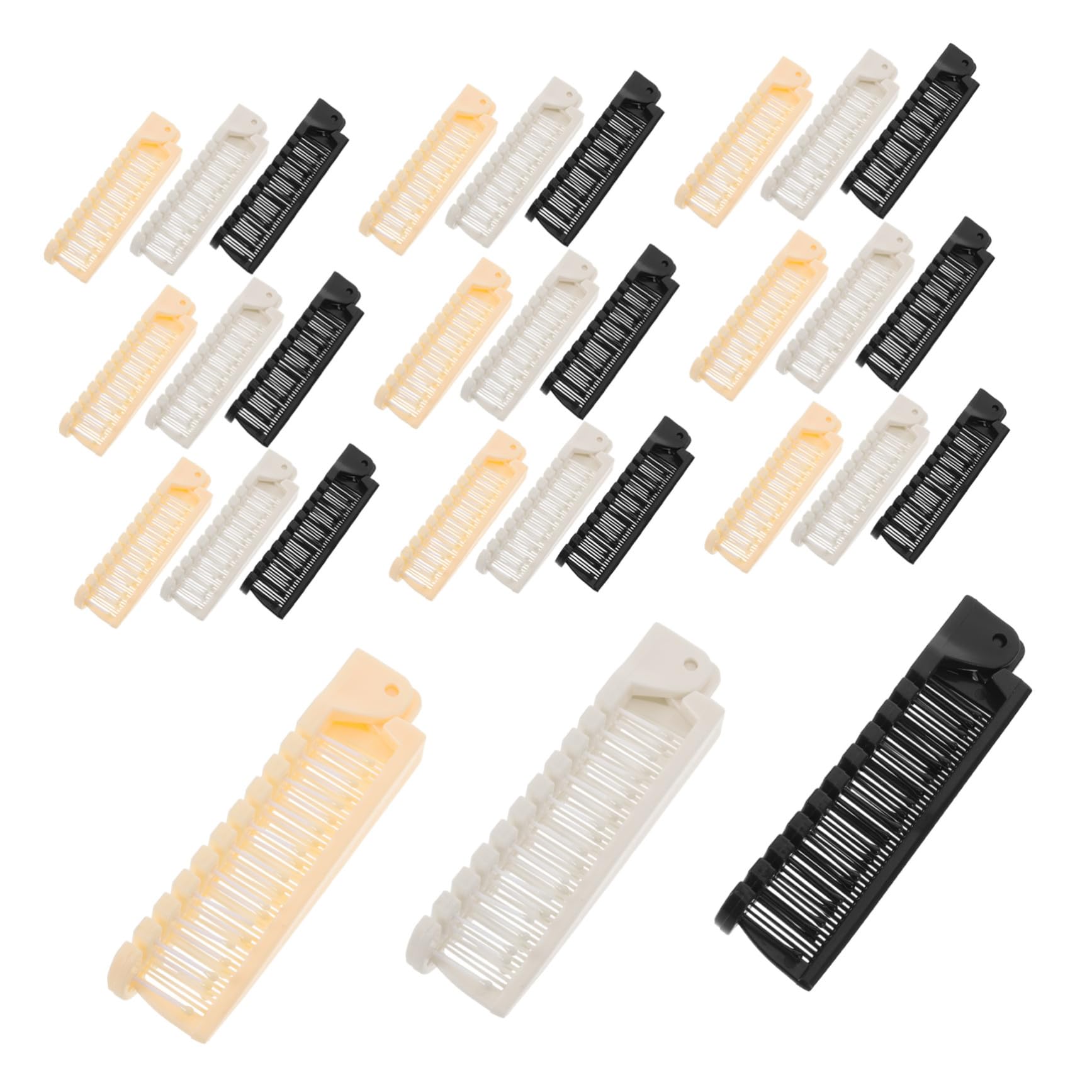 COLLBATH Peigne à Cheveux Pliable et Portable en Plastique Antistatique, Denture Large pour Retouches Rapides, Lot de 30 Pièces, pour Événements et Travail