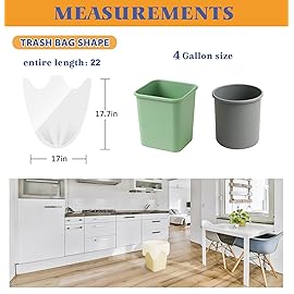4 Gallon Strong Tie-Top Small Trash Bags 120 Count, fit 15 Liter Mini Waste Basket, 3 Gallon 4 Gallon Unscented Plastic Garbage Bags Can Liners for Home Office Kitchen Bathroom Bedroom, White