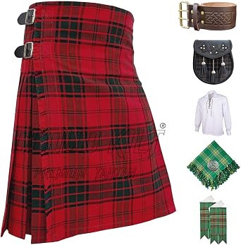 Custom 8 Yard Tartan Kilts for Men - 16oz Heavyweight Acrylic Wool, Handmade Traditional Scottish Highland Dress, Clan Wear