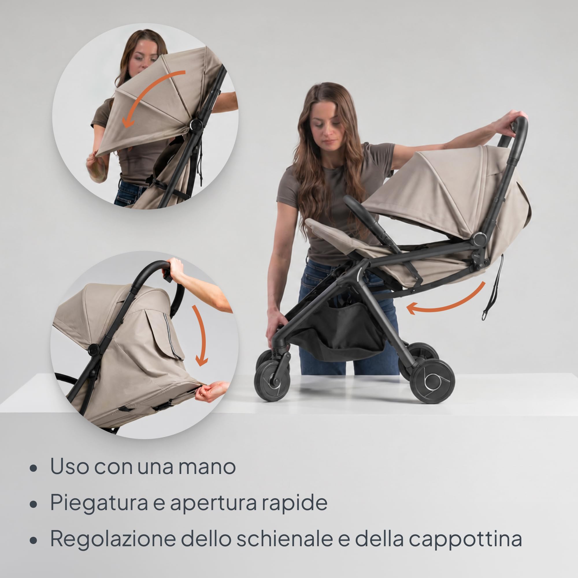 Lionelo Sia Flex Passeggino 2 in 1 (0-4 anni, 0-22 kg) Navicella Pieghevole | Ultraleggero, Compatto da Città, Chiusura con una Mano, UPF50+, Ventilazione 3D, Fibbia Magnetica, Posizione Sdraiata