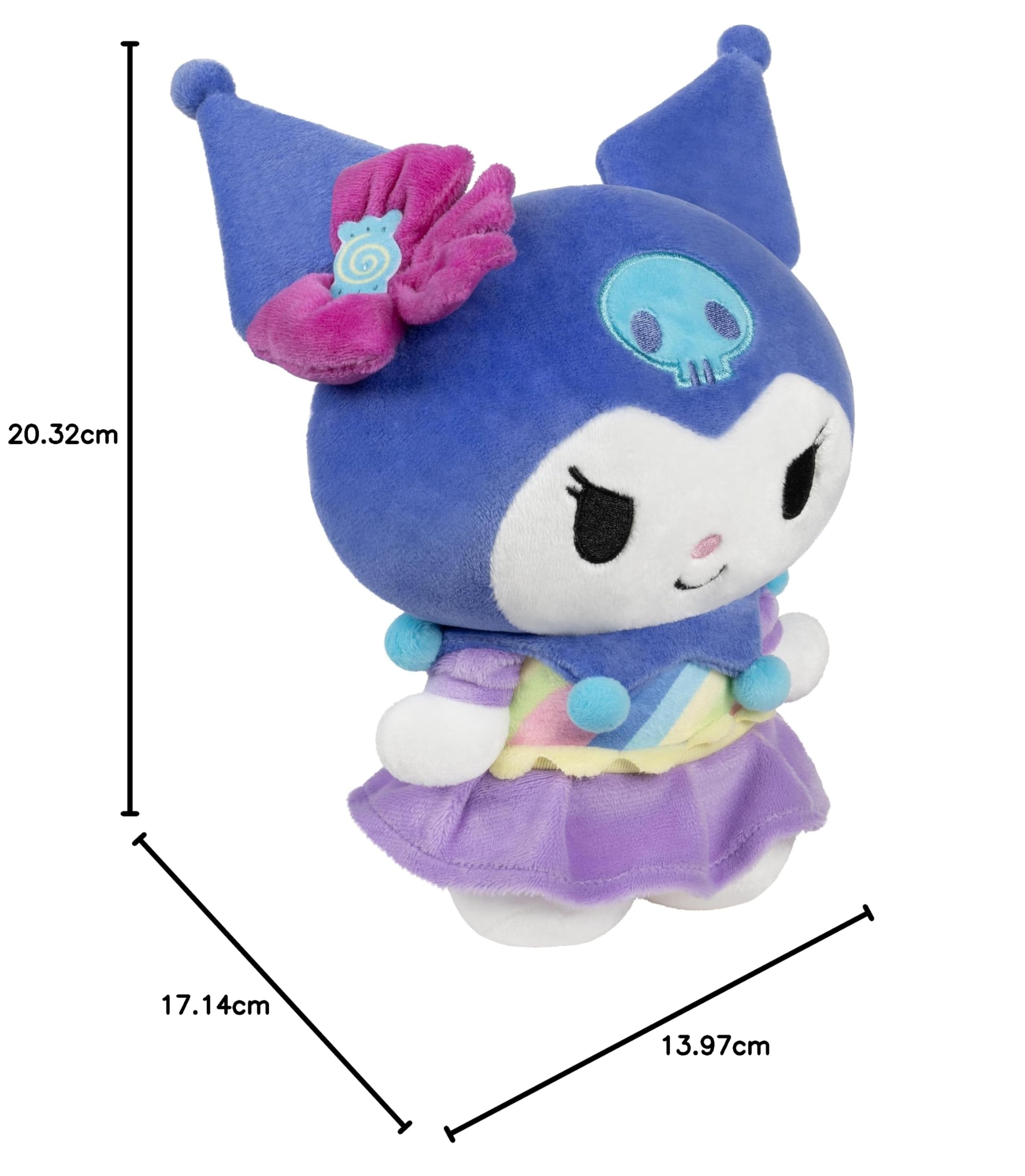 Jazwares Hello Kitty and Friends - Peluche Kuromi Candy Wonderland da 20,3 cm, prodotto con licenza ufficiale Sanrio dai 6 anni in su
