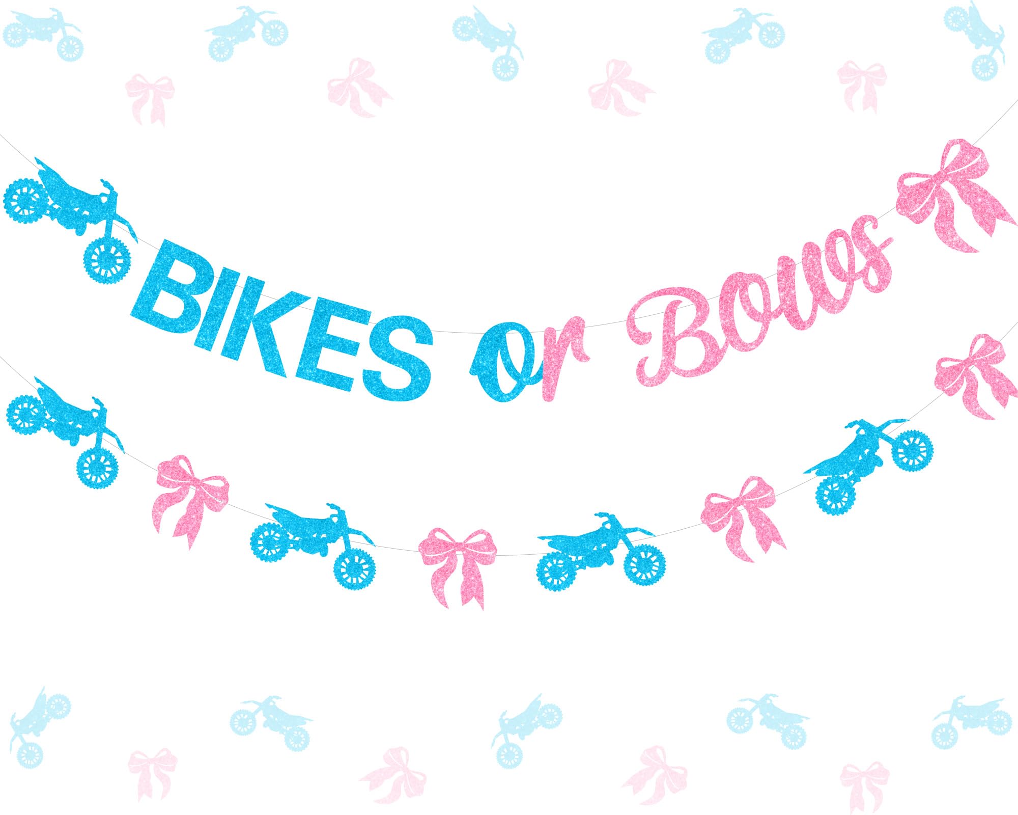 Bicicletas o lazos revelación de género decoración de fiesta para futuros padres