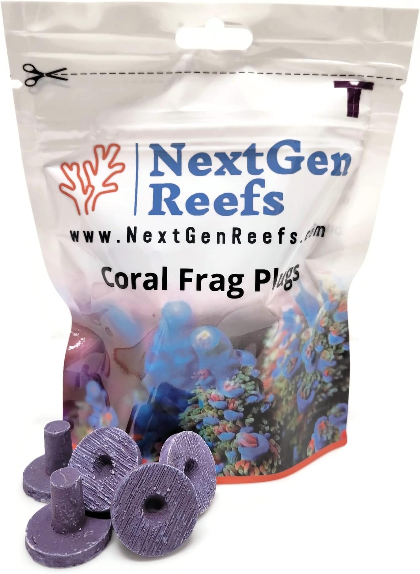 NextGen Reefs® 1" Ceramic Coralline Purple Coral Frag Plugs 25pc
