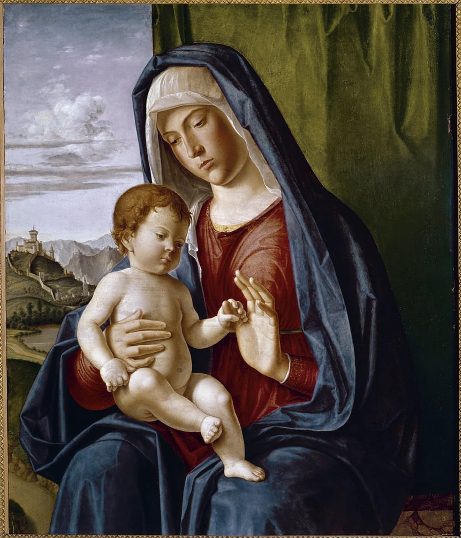 ARTXLXXBN Famous Painting Canvas Artwork Graffiti Print Virgin with Child by Battista Cima Da Conegliano Portrait Canvas Image for Home Decor 60x90cm