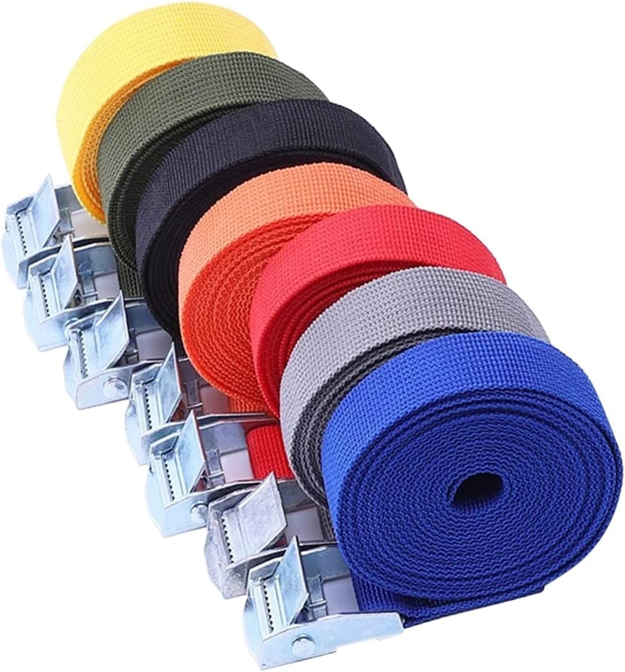 Cinghie di ancoraggio, Cinghie di ancoraggio, Cinghie di ancoraggio Cinghie di ancoraggio con fibbia da 2 metri Cinghie di carico for auto Moto Bici con fibbia in metallo Corda di traino Cintura a cri