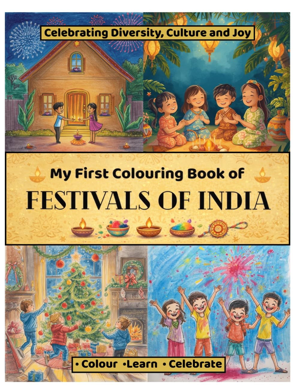 My First Colouring Book of Festivals of India: Fun Cultural Learning Through Colouring for Kids Ages 4-8
