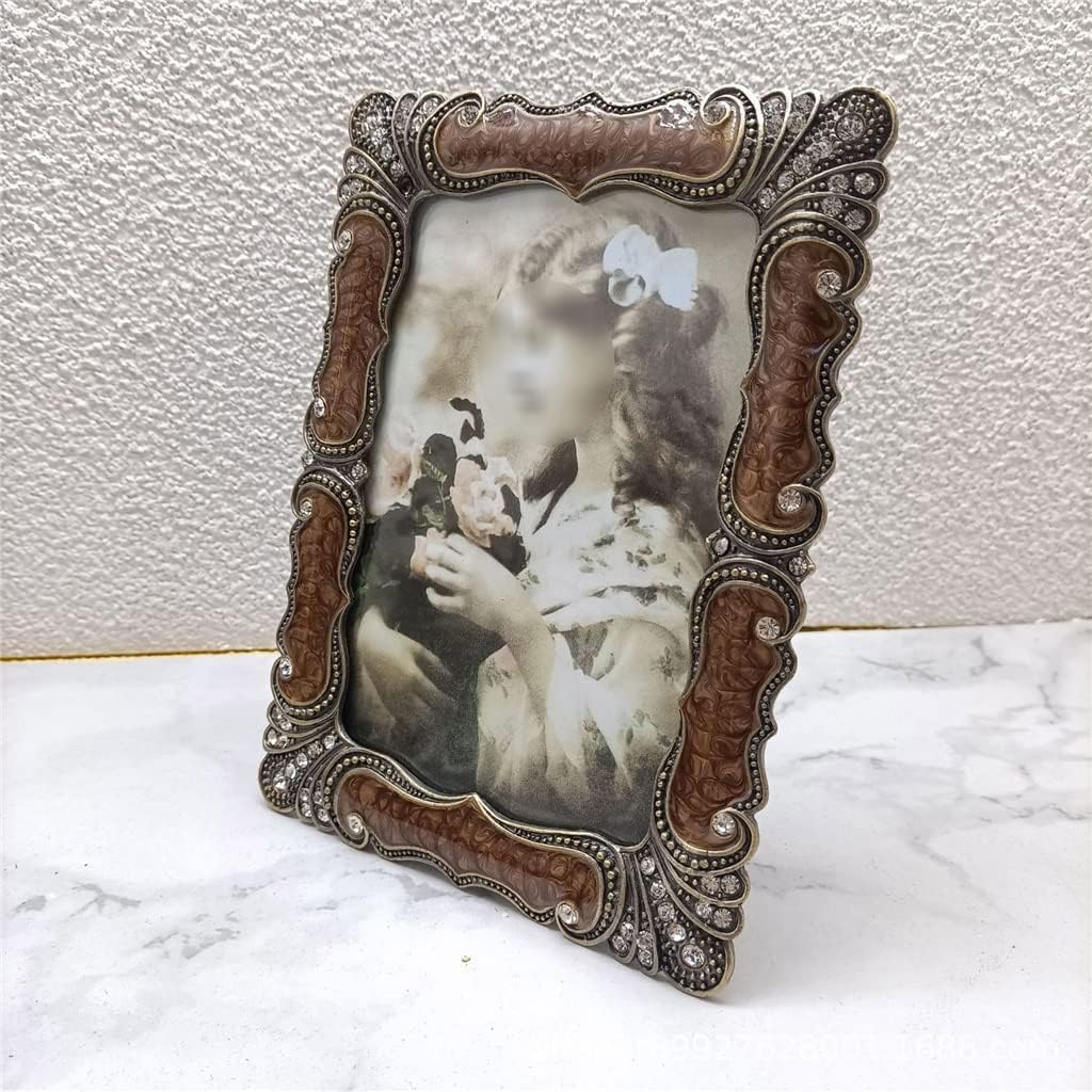 Ramki na zdjęcia, Poseur Vintage ramka na zdjęcia metalowa trójwymiarowa szklana ramka na zdjęcia dekoracja wnętrz