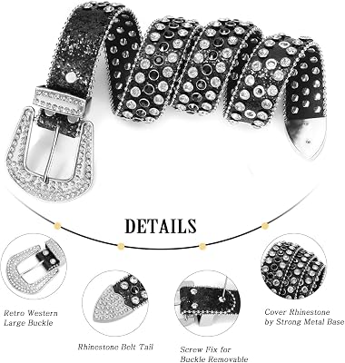 Studded Rhinestone Belt for Women Men - Y2K Style Macao | Ubuy display picture 3