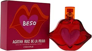 Agatha Ruiz de la Prada Perfumes - Beso, Eau de Toilette for Women - Long Lasting - Playful, Charming and Modern Fragance - Citrus, Floral, Apple and Jasmine Notes - Ideal for Day Wear - 50 ml