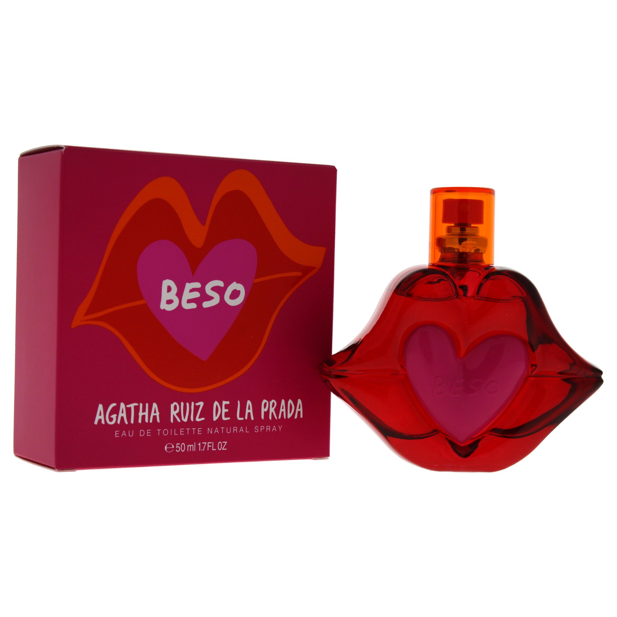 Agatha Ruiz De La PradaPerfumes - Beso, Eau de Toilette for Women - Long Lasting - Playful, Charming and Modern Fragance - Citrus, Floral, Apple and Jasmine Notes - Ideal for Day Wear - 50 ml
