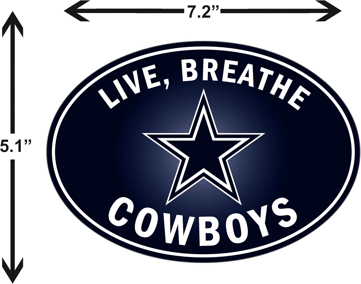 Siskiyou Sports NFL Dallas Cowboys Live-Breath Auto Decal, Team Colors, One Size - Image 3