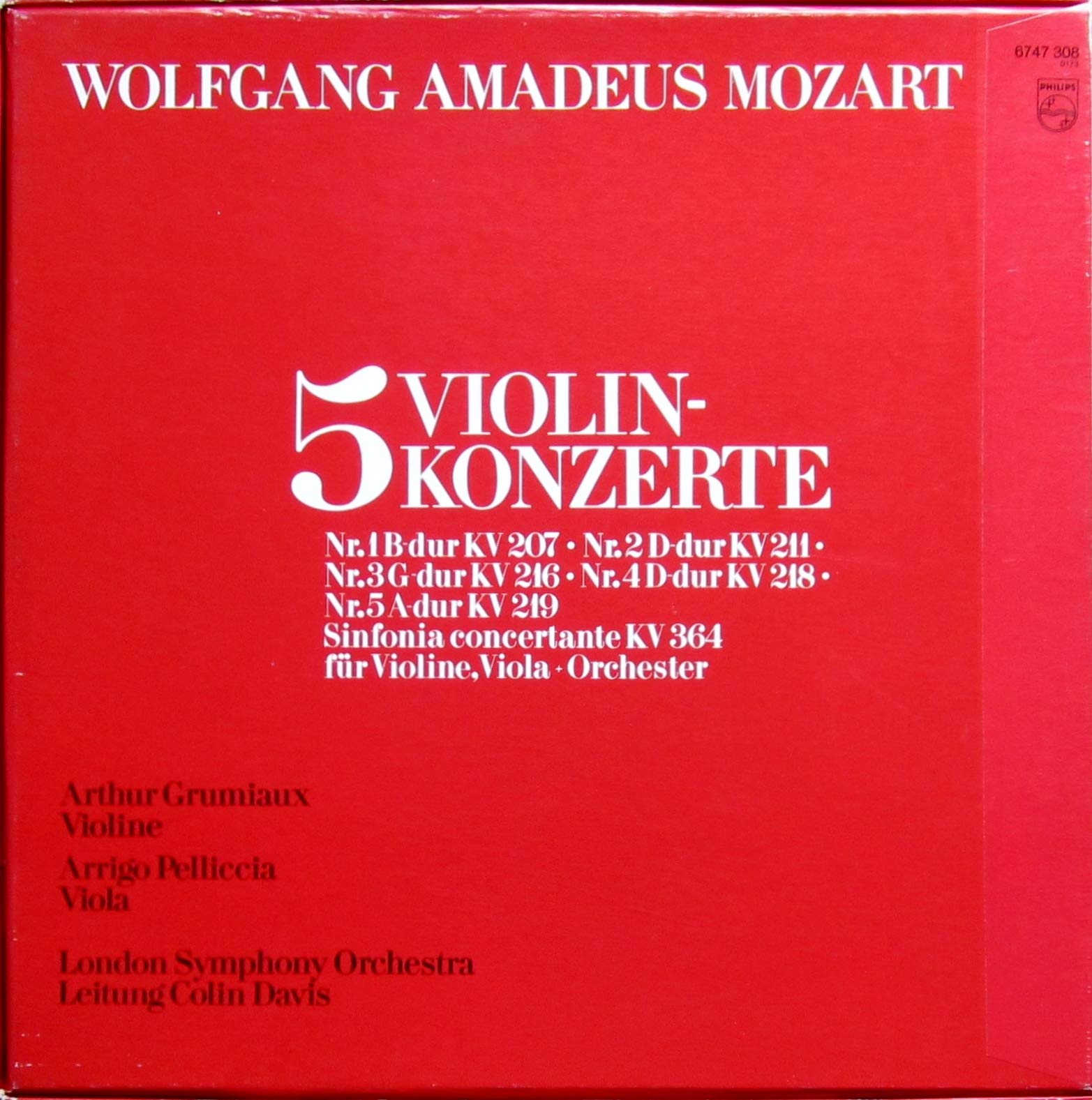 5 Violinkonzerte + Sinfonia concertante KV 364 / 6747 308
