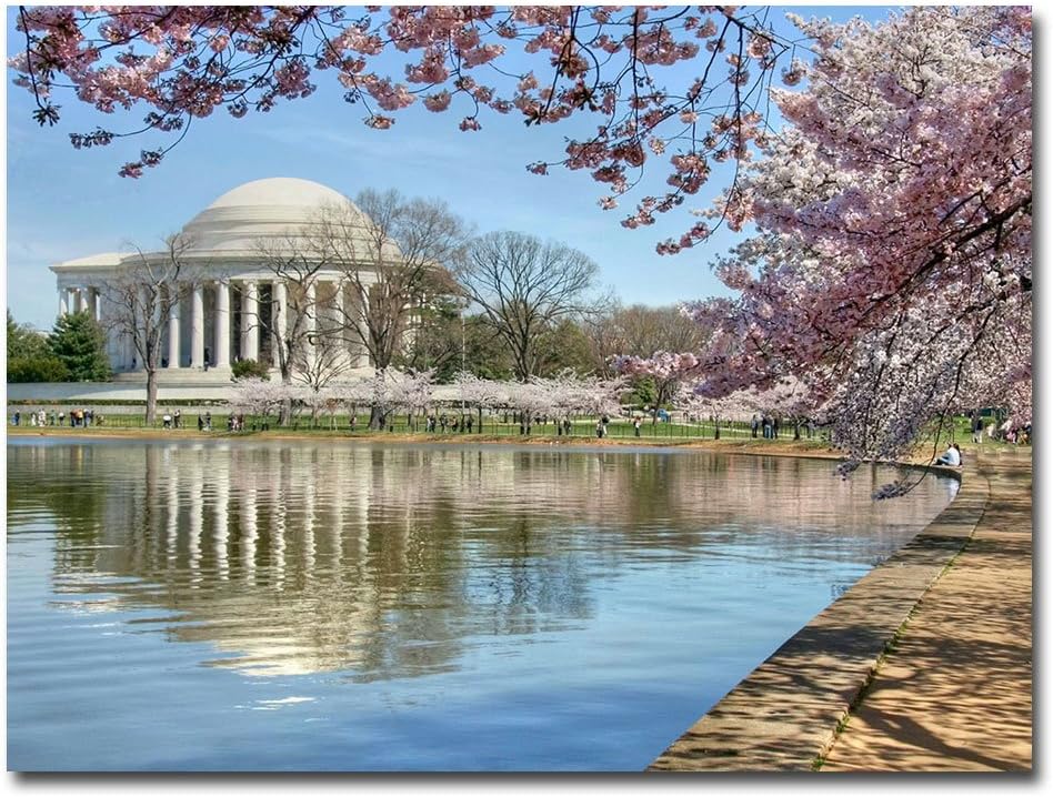 Trademark Fine Art CATeyes Jefferson Memorial Canvas Art, 26 by 32-Inch