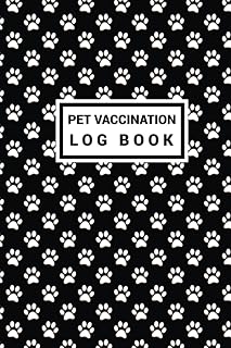 Pet Vaccination Log Book: This record book contain pet vaccination details, Date, Age, Vaccine, Brand, Batch, Vet